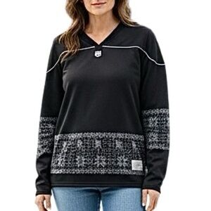Reebok Women’s Boston Bruins NHL black "ugly sweater" Jersey Top M
